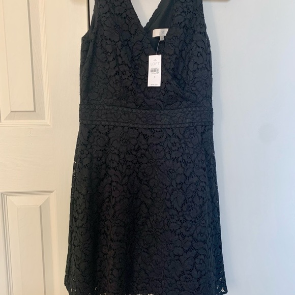 NEW WITH TAGS - Loft black lace wrap dress - Picture 3 of 4